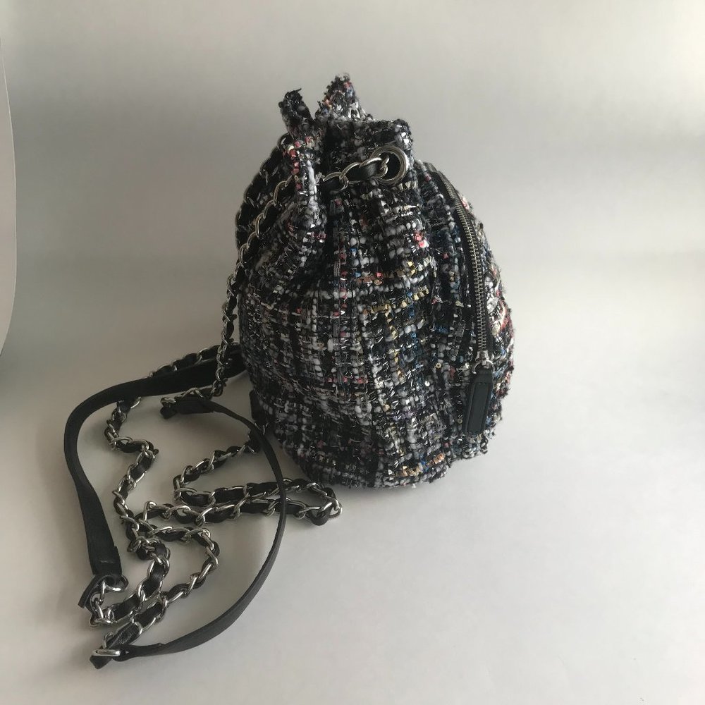 Zara Tweed Mini Backpack in Black with Pink, White and Blue Specks - Picture 4 of 7